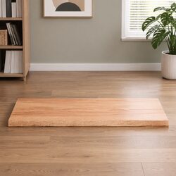 Handcrafted Brown Oak Tabletop with Live Edge 100x60cm