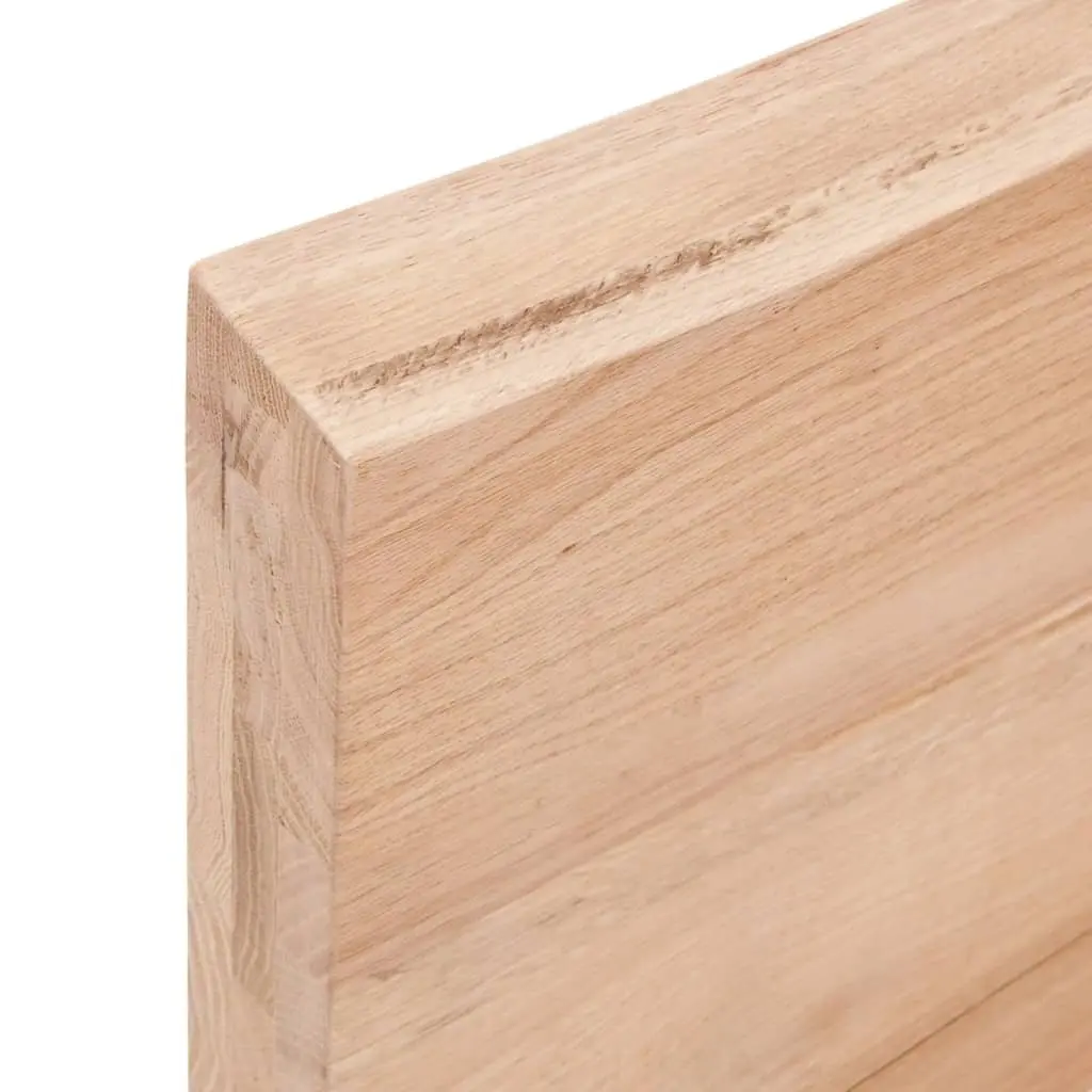 Solid Oak Wood Table Top 100x60cm Live Edge Natural Brown Varnished Replacement Tabletop