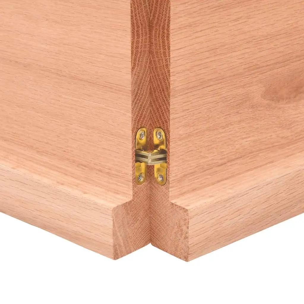 Solid Oak Wood Table Top 120x50cm Light Brown Live Edge Folding Handmade
