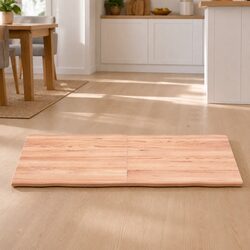 Folding Live Edge Oak Table Top Light Brown 140x50cm