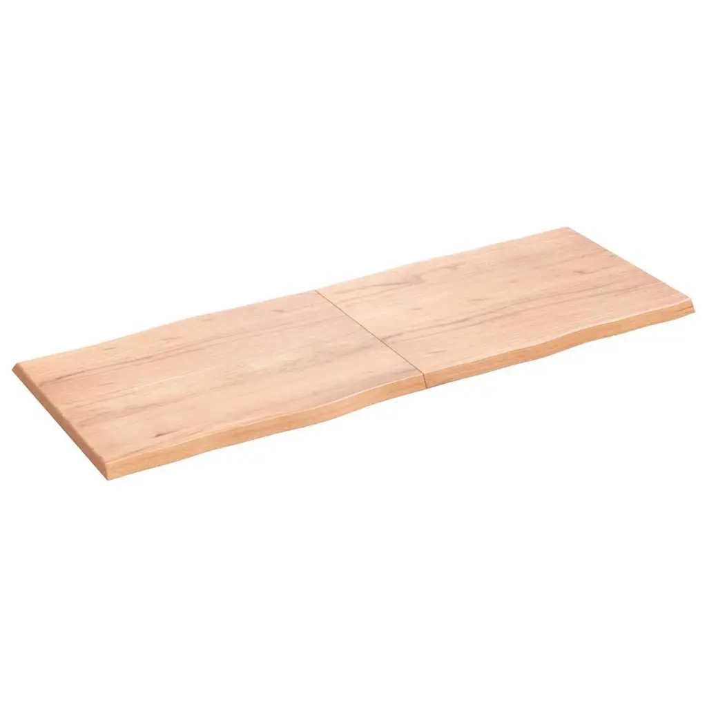 Solid Oak Wood Table Top 160x60cm Live Edge Foldable Varnished Brown Surface