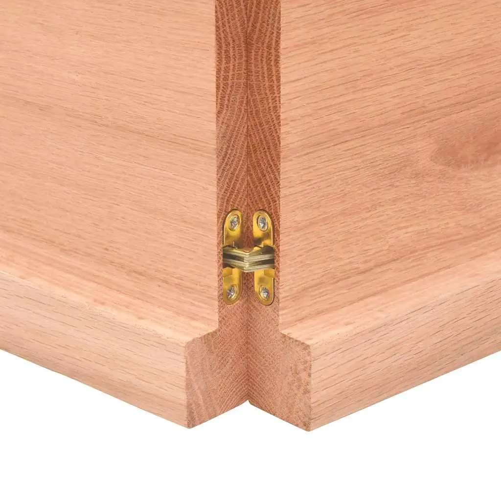 Solid Oak Wood Table Top 160x60cm Live Edge Foldable Varnished Brown Surface