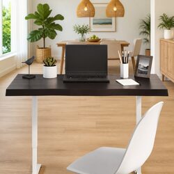 Solid Oak Wood Table Top Live Edge Dark Brown 100x60cm Treated Handcrafted