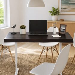 Wooden Table Top Dark Brown Solid Oak Live Edge DIY Replacement 100x60cm