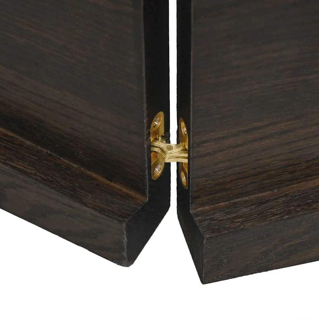 Solid Oak Wood Table Top 160x40cm Dark Brown Live Edge Foldable