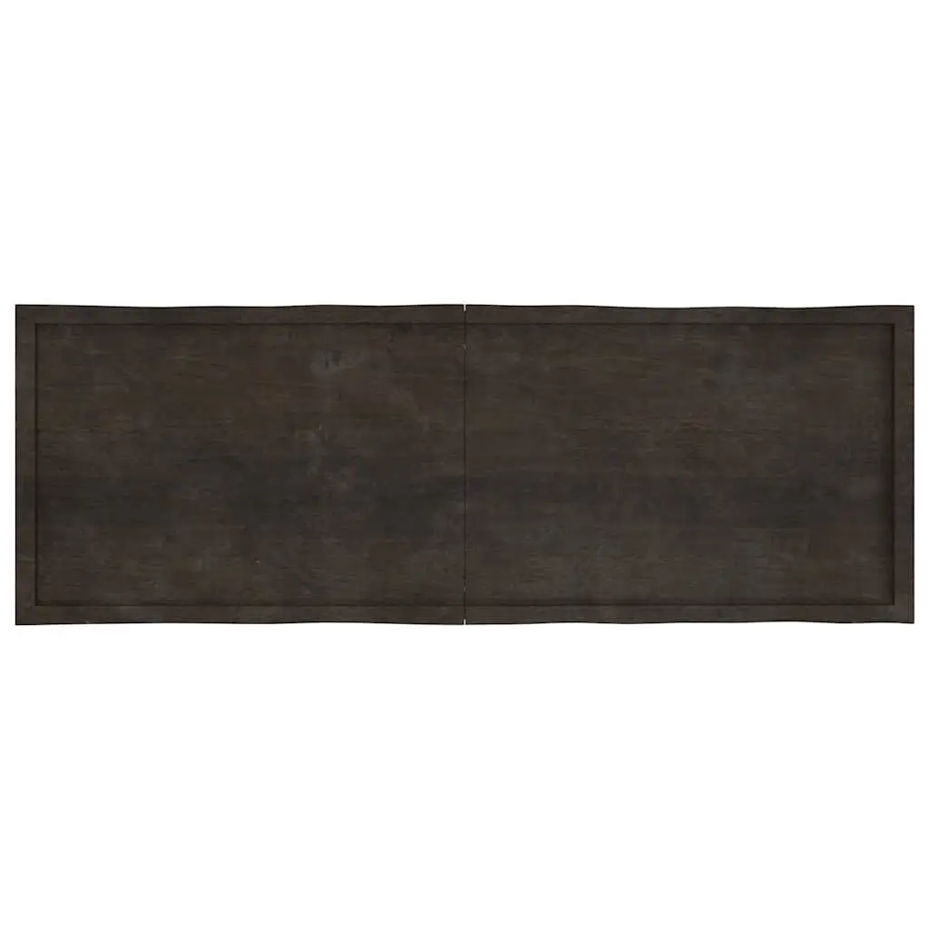 Wooden Table Top 180x60cm Solid Oak Live Edge Foldable Dark Brown