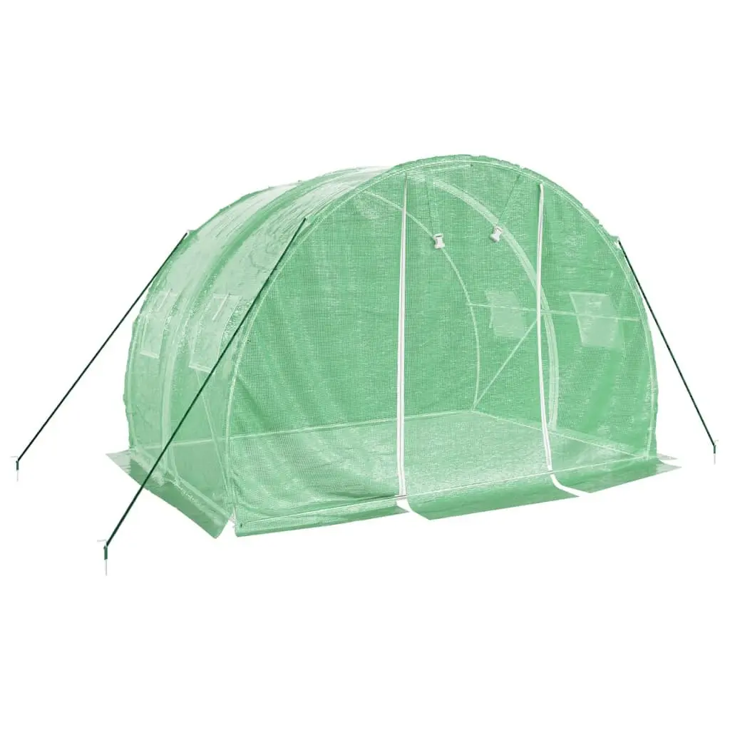 Greenhouse 3x2x2 m Steel Frame Green PE Cover UV Resistant Weather Resistant Garden Plant House