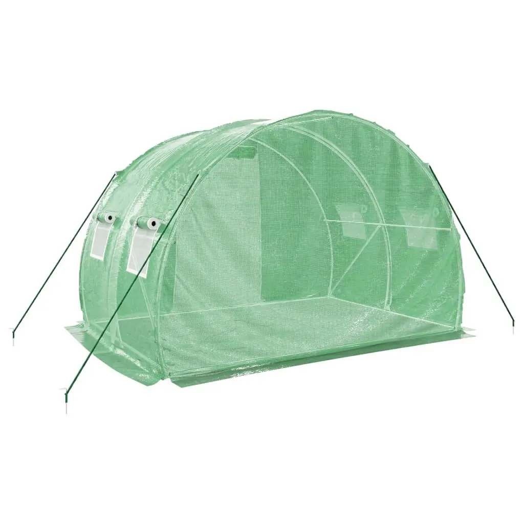 Greenhouse 3x2x2 m Steel Frame Green PE Cover UV Resistant Weather Resistant Garden Plant House