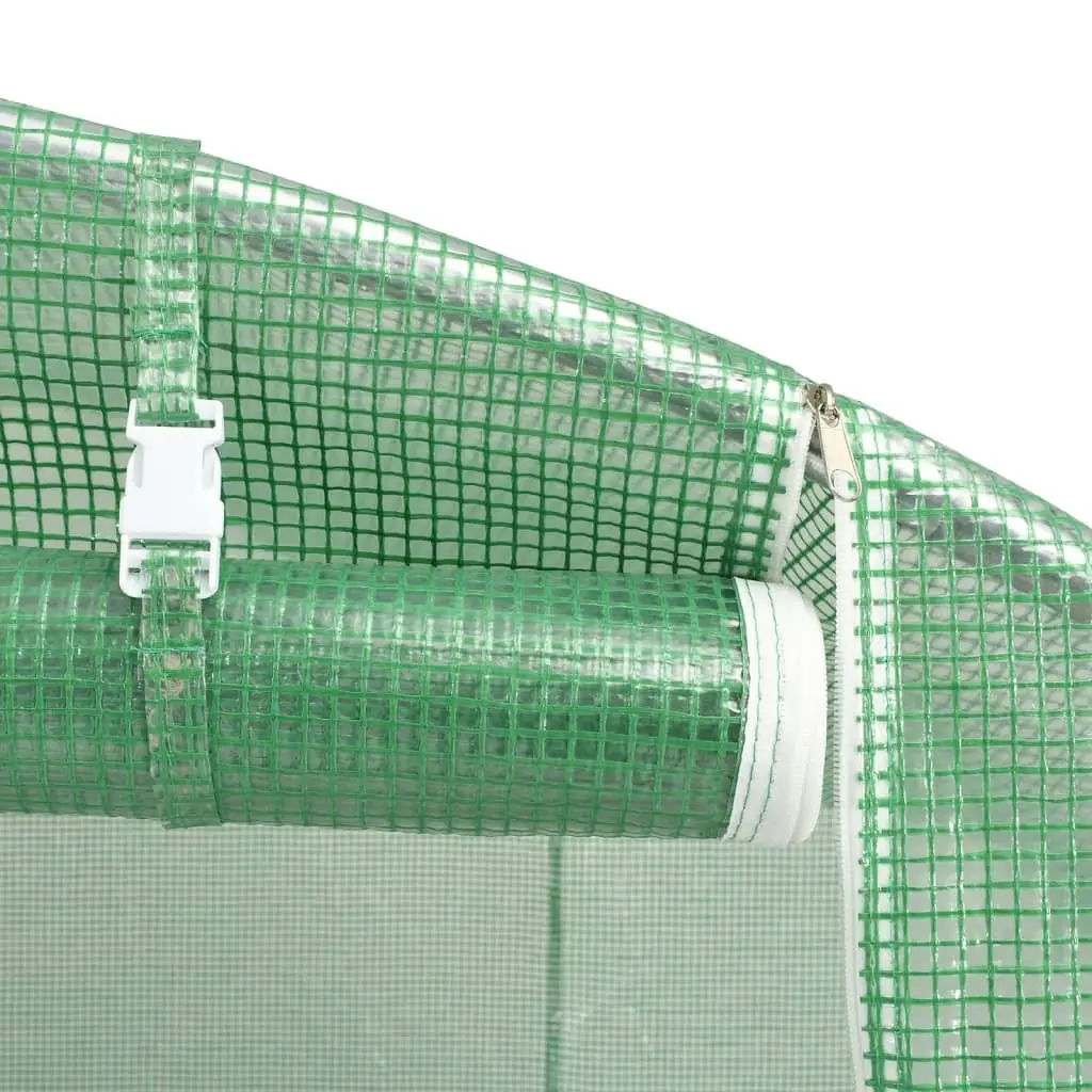 Greenhouse 3x2x2 m Steel Frame Green PE Cover UV Resistant Weather Resistant Garden Plant House