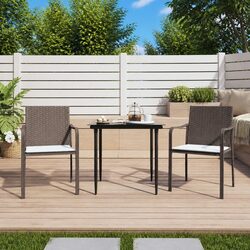 Garden Patio Seating - Brown Chairs with Cushions Set