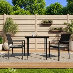 Enhance Your Outdoor Space with Black Rattan Chairs Set of 2