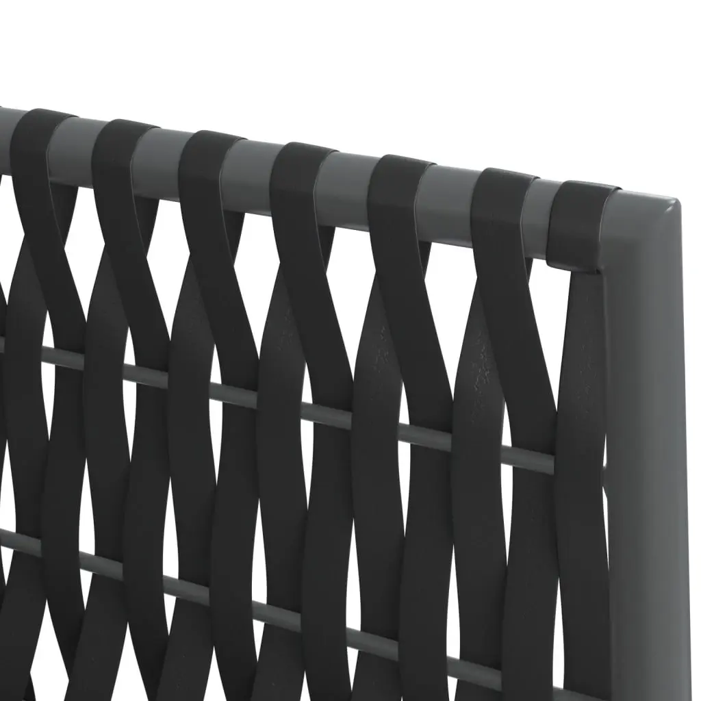 Outdoor Chairs 2 Pieces Black Cushioned Poly Rattan Garden Patio Seating