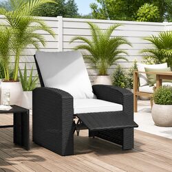 Black Garden Reclining Chair - Perfect for Outdoor Spaces