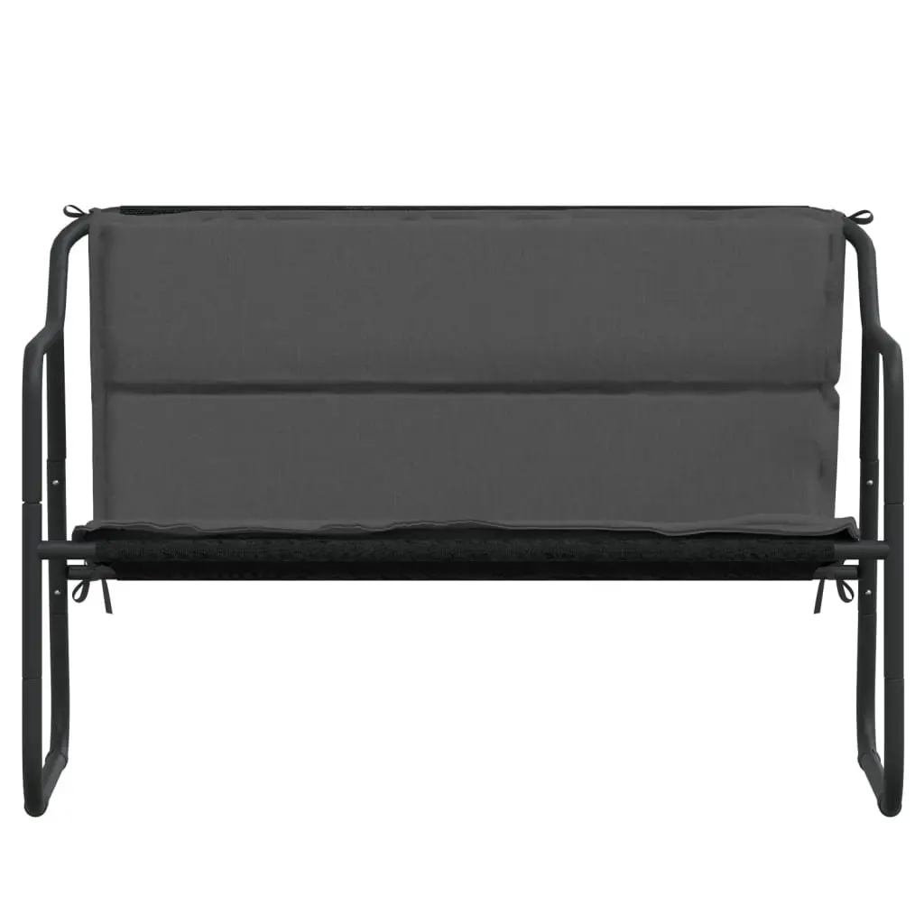 Outdoor 2-Seater Garden Bench with Padded Cushion and Steel Frame in Anthracite Color