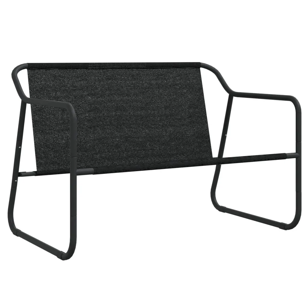 Outdoor 2-Seater Garden Bench with Padded Cushion and Steel Frame in Anthracite Color