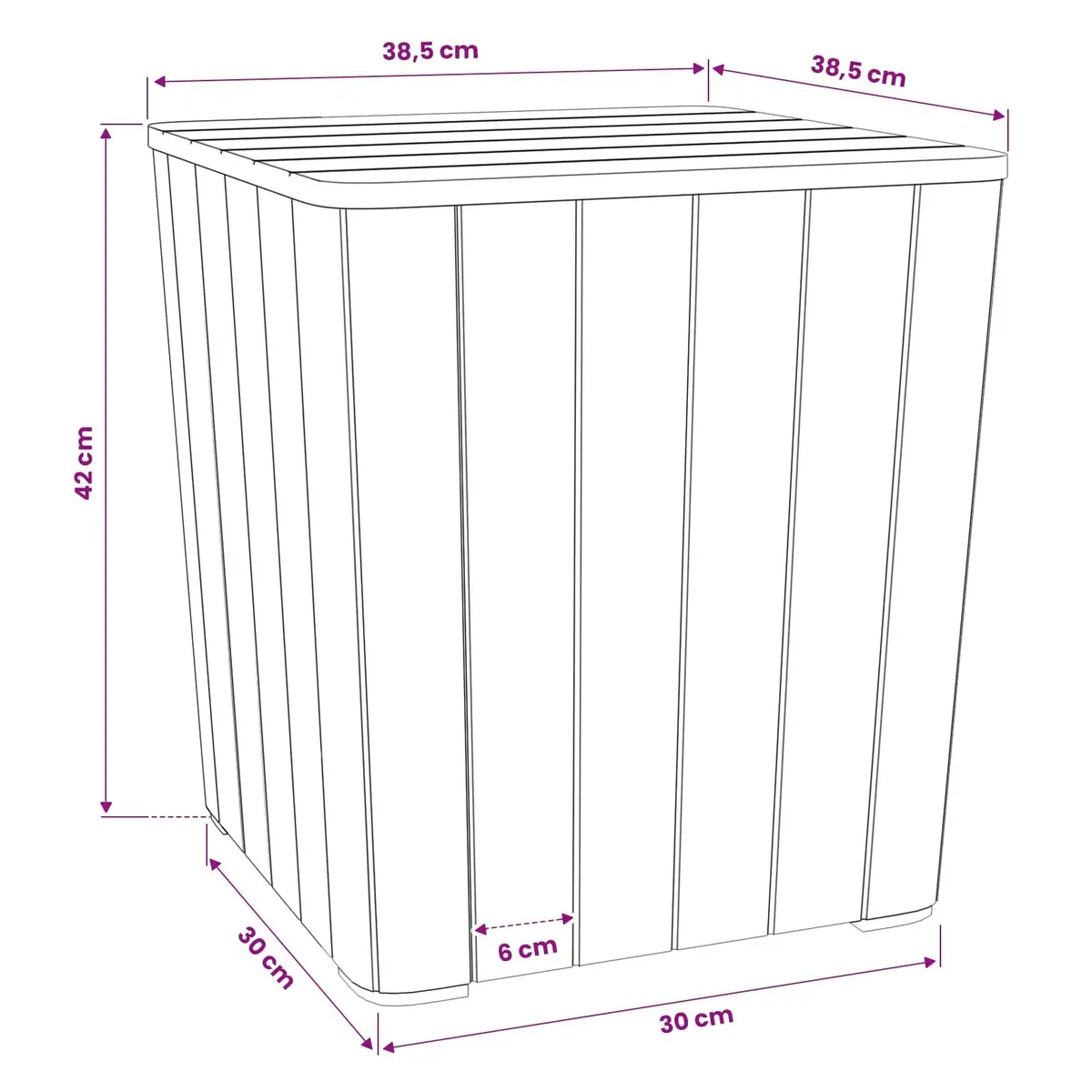 Garden Storage Table Black Removable Lid Outdoor Patio Furniture