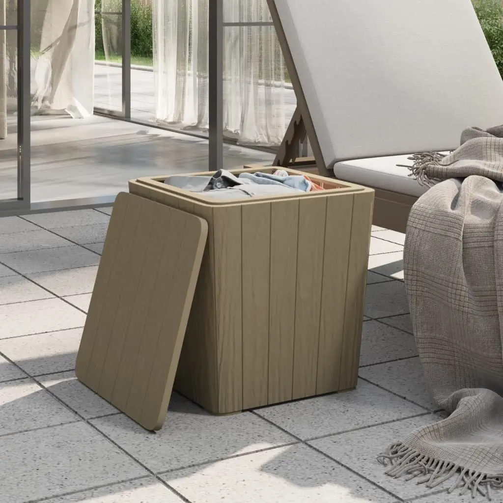 Garden Storage Table Brown Removable Lid Outdoor Furniture