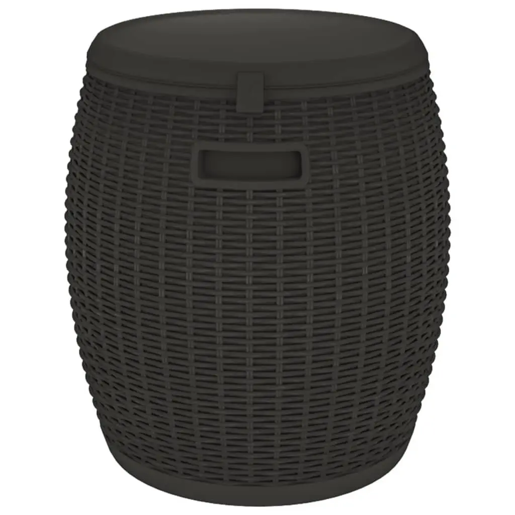 Garden Storage Box 4-in-1 Black Polypropylene Outdoor Stool Side Table Ice Cooler