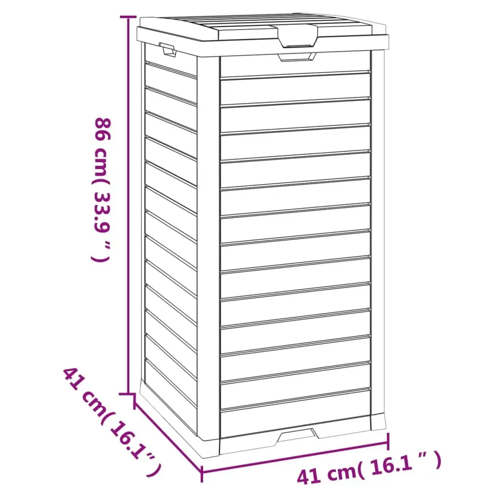 Outdoor Garbage Bin 41x41x86cm Double Lid 118L Capacity