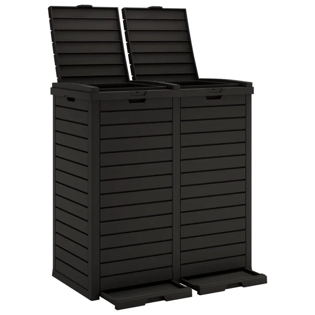 Outdoor Garbage Bin 230L Double Lid Waste Containment with Removable Fluid Trays