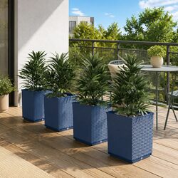 Enhance Your Outdoor Space with 4 Grey Flower Pots