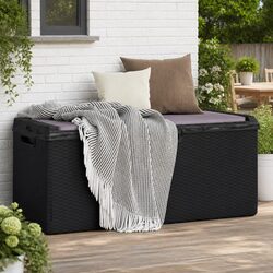 Stylish Anthracite Garden Storage Box with Seat Cushion