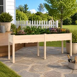 Elevate Your Garden with a Wooden Planter 203x53x76 cm