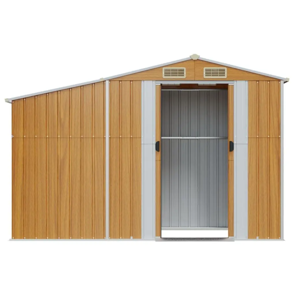 Garden Shed 277x93x179 cm Galvanised Steel Outdoor Storage Tool House