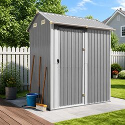 Grey Garden Shed 192x152.5x237cm: Enhance Your Outdoor Space
