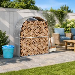 Log Storage Rack for a Cozy Fireplace Setup