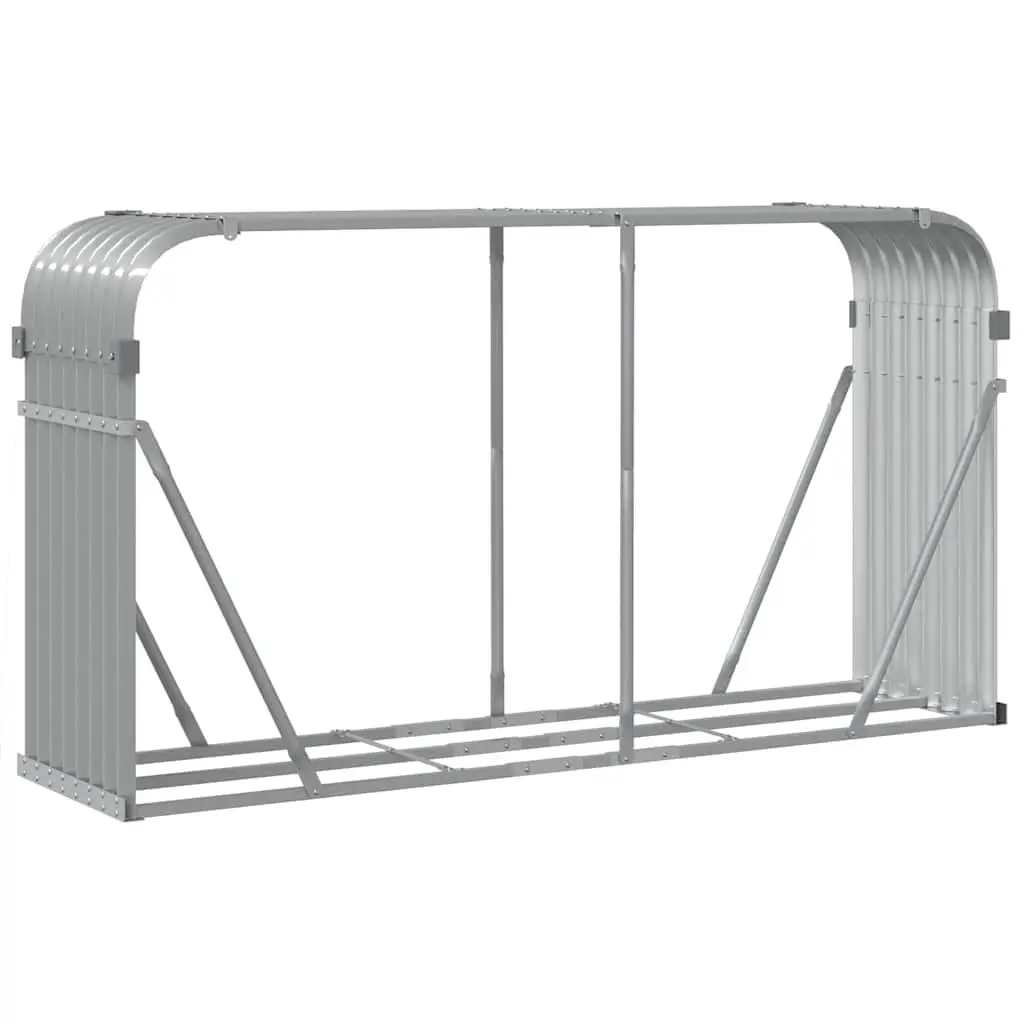 Log Holder Rack 180x45x100 cm Galvanised Steel Outdoor Firewood Storage