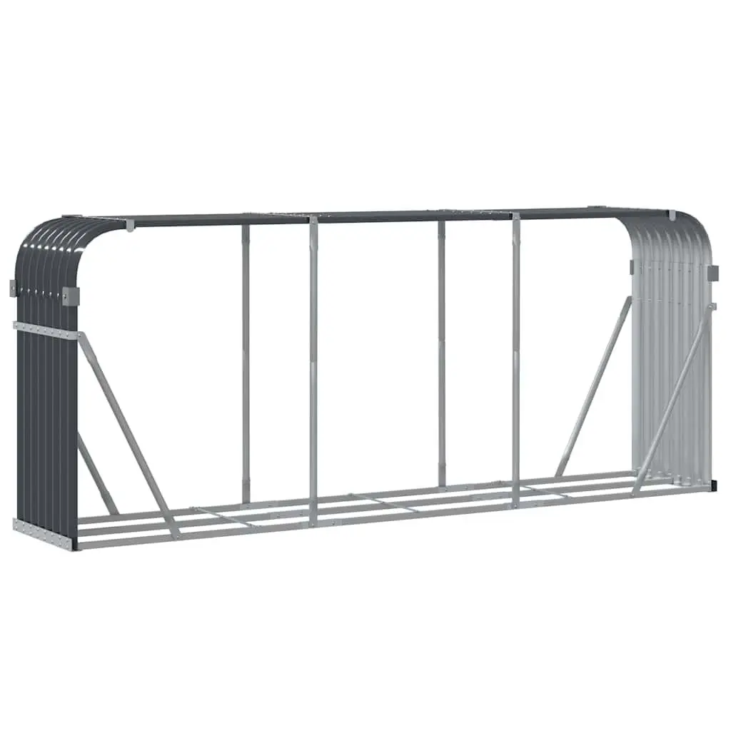 Log Holder 234x45x100cm Galvanised Steel Fireplace Wood Storage Rack
