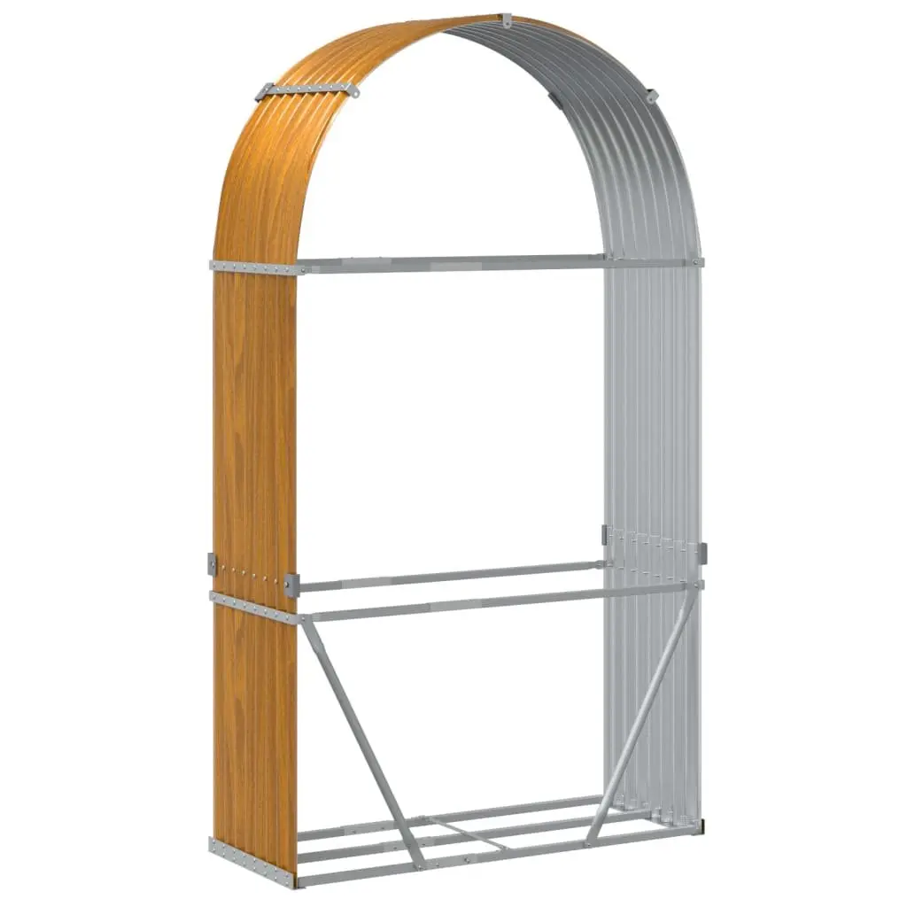 Log Holder 120x45x210 cm Galvanised Steel Firewood Rack Storage