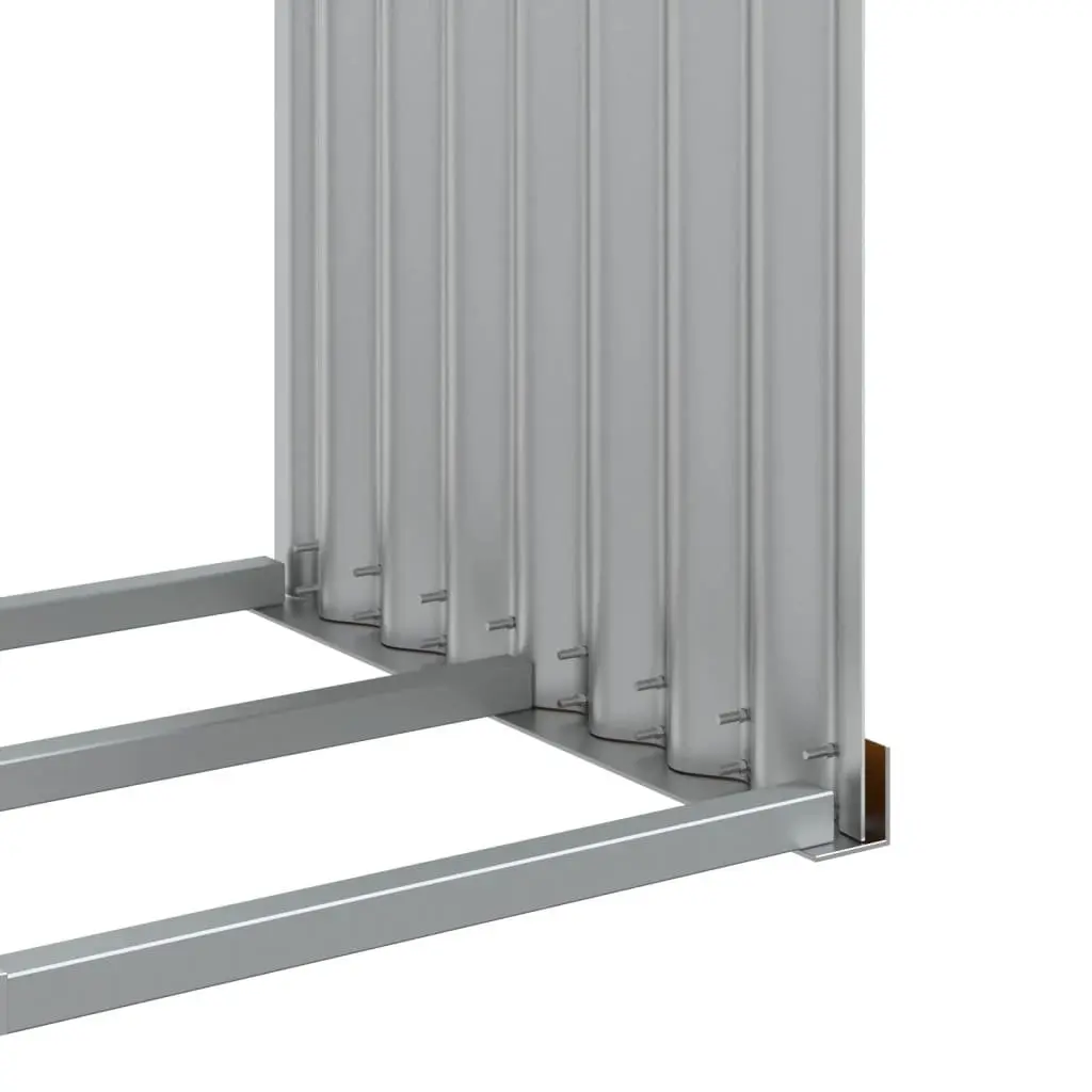 Log Holder 120x45x210 cm Galvanised Steel Firewood Rack Storage