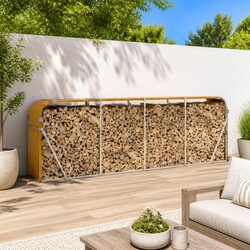 Wood Look Log Storage Rack to Enhance Your Space