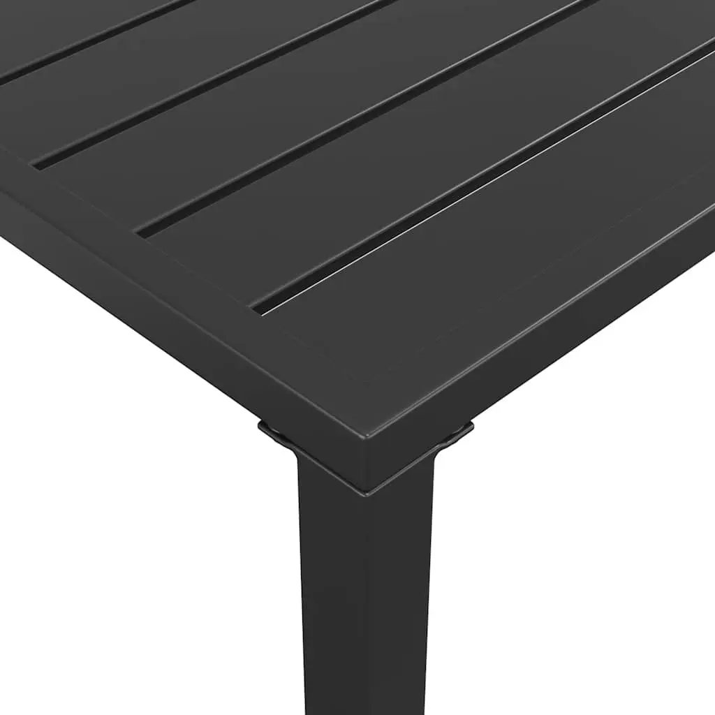 Garden Dining Table Anthracite Outdoor Patio Furniture Steel Frame Slatted