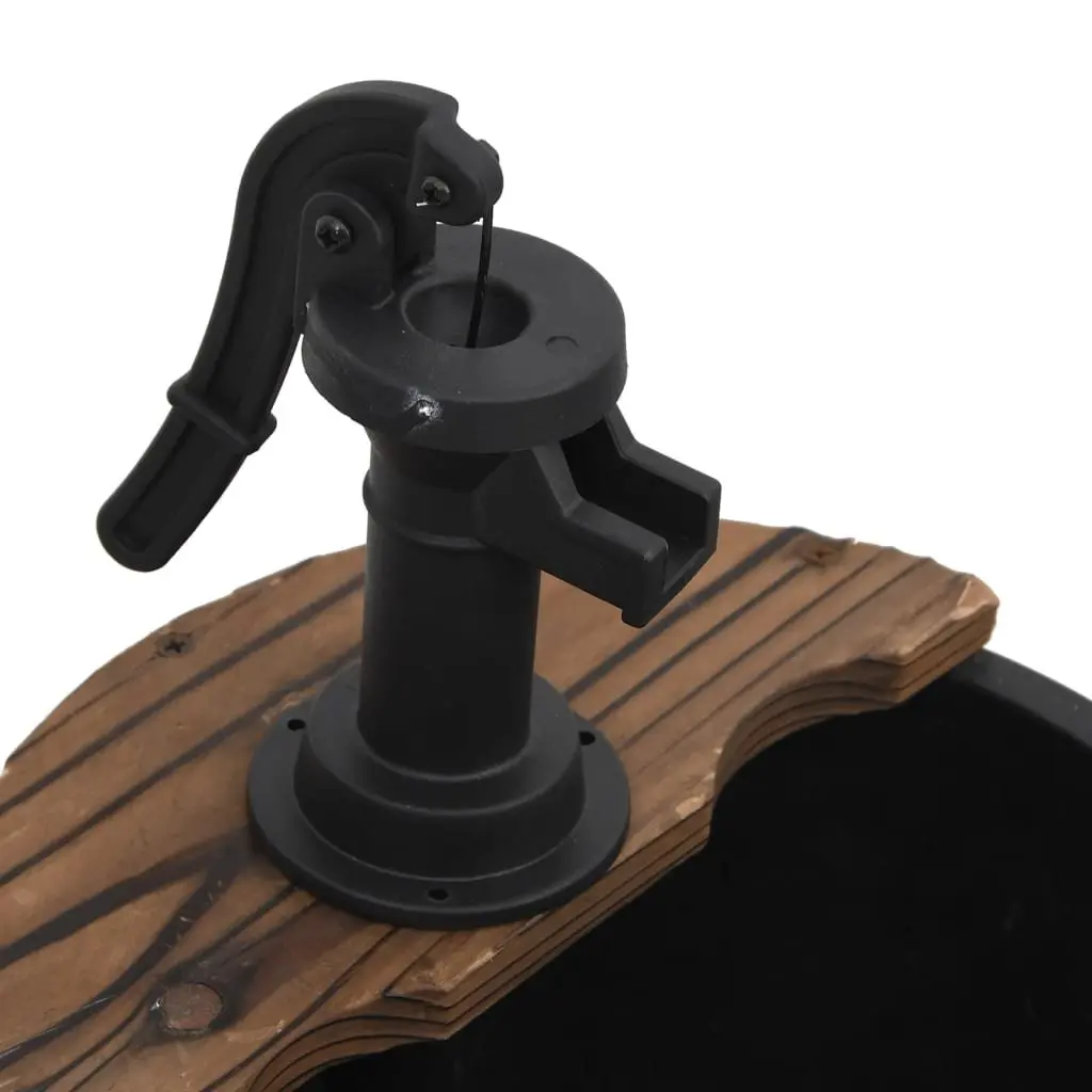 Water Fountain Solid Wood Fir Brown Garden Patio Backyard Decorative Pump