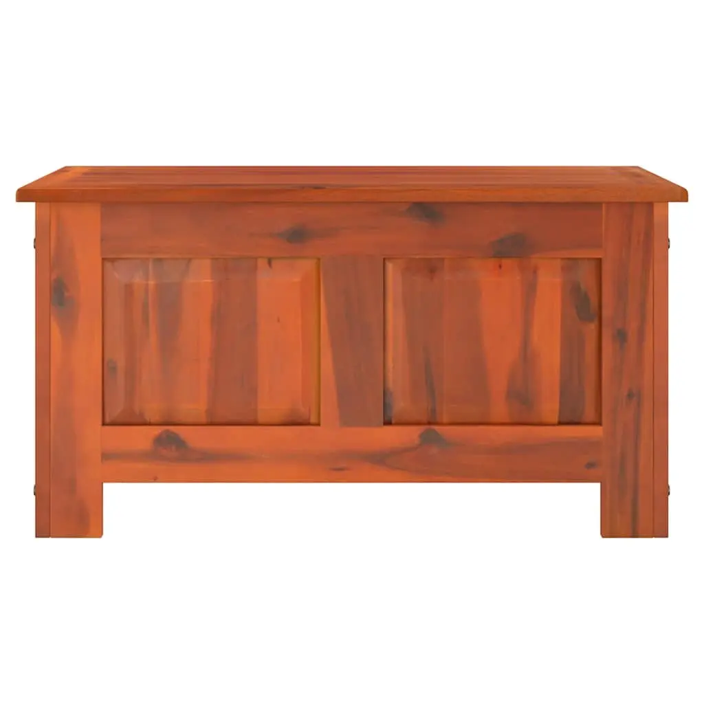 Storage Chest with Lid Brown Solid Acacia Wood Sturdy Construction Gas Lift Mechanism Spacious Interior