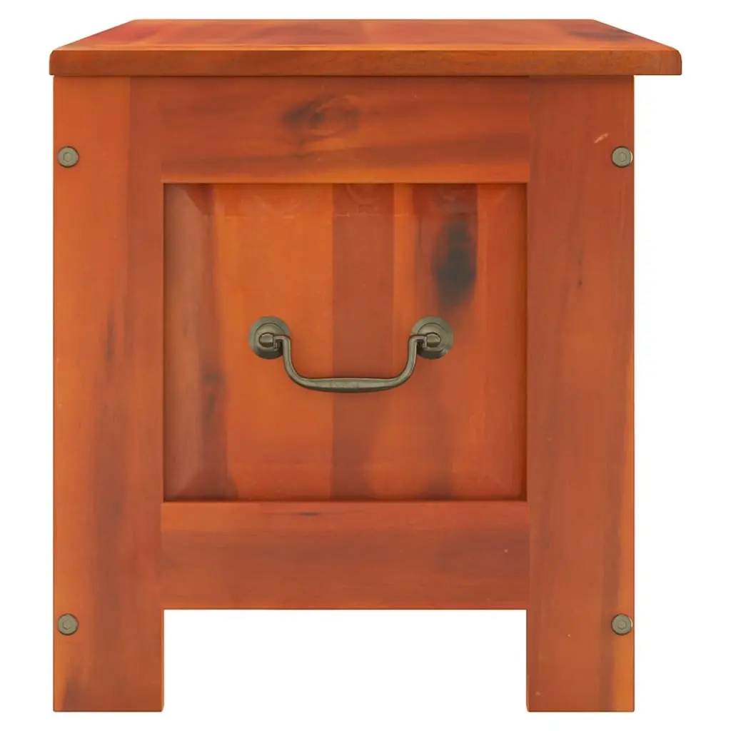 Storage Chest with Lid Brown Solid Acacia Wood Sturdy Construction Gas Lift Mechanism Spacious Interior