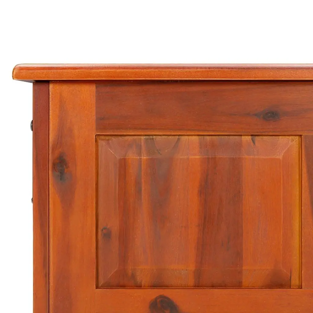 Storage Chest with Lid Brown Solid Acacia Wood Sturdy Construction Gas Lift Mechanism Spacious Interior