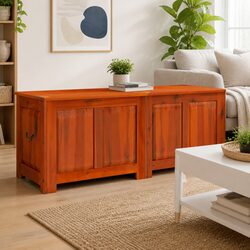 Stylish Brown Acacia Wood Storage Chest for Your Home