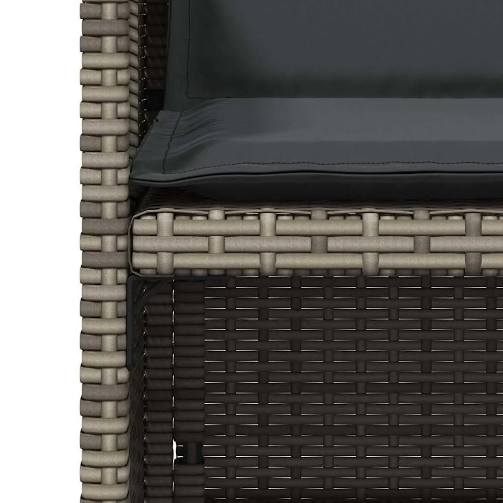 Outdoor Garden Chairs Set 4 Piece Grey Poly Rattan with Thick Cushions