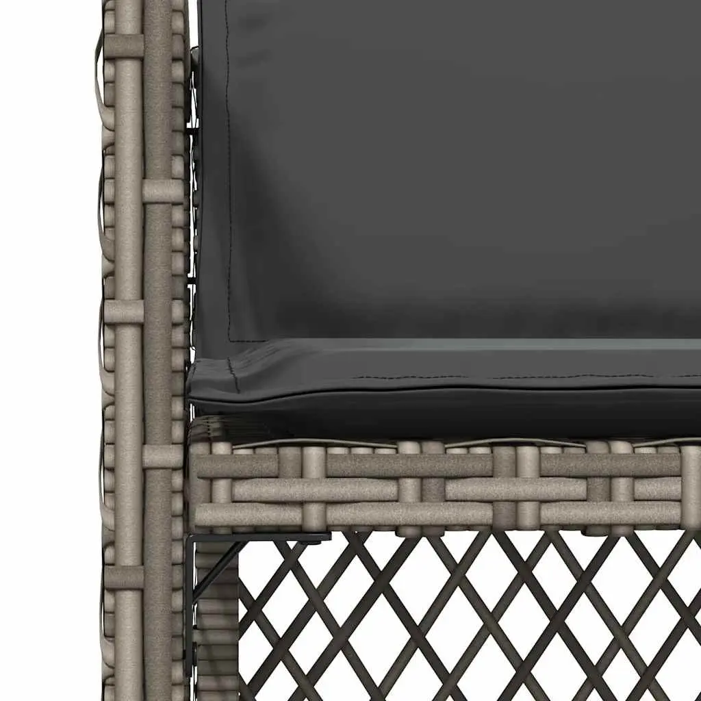 Outdoor Garden Chairs 4 pcs Grey Poly Rattan Padded Cushions Flap Backrest