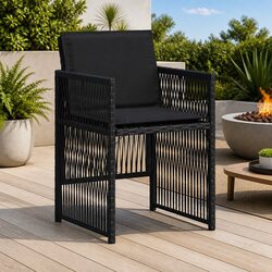 Elevate Your Patio with 4pc Black Garden Chairs