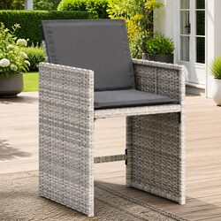 Enhance Your Outdoor Space with 4 Grey Garden Chairs and Cushions