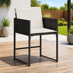 Comfortable Outdoor Garden Chair Set of 4 in Black Rattan