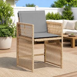 Comfortable 4-Piece Beige Garden Chair Set with Cushions