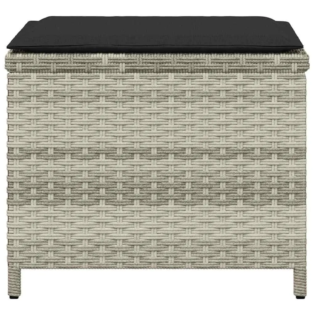 Garden Stools 41x41x36 cm 4 Pieces Outdoor Seating with Cushions Grey