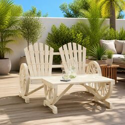2-Piece Brown Lounge Chair Set with Table for Outdoor Comfort