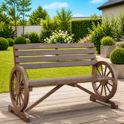 Charming 2-Seater Wooden Bench for Your Outdoor Space